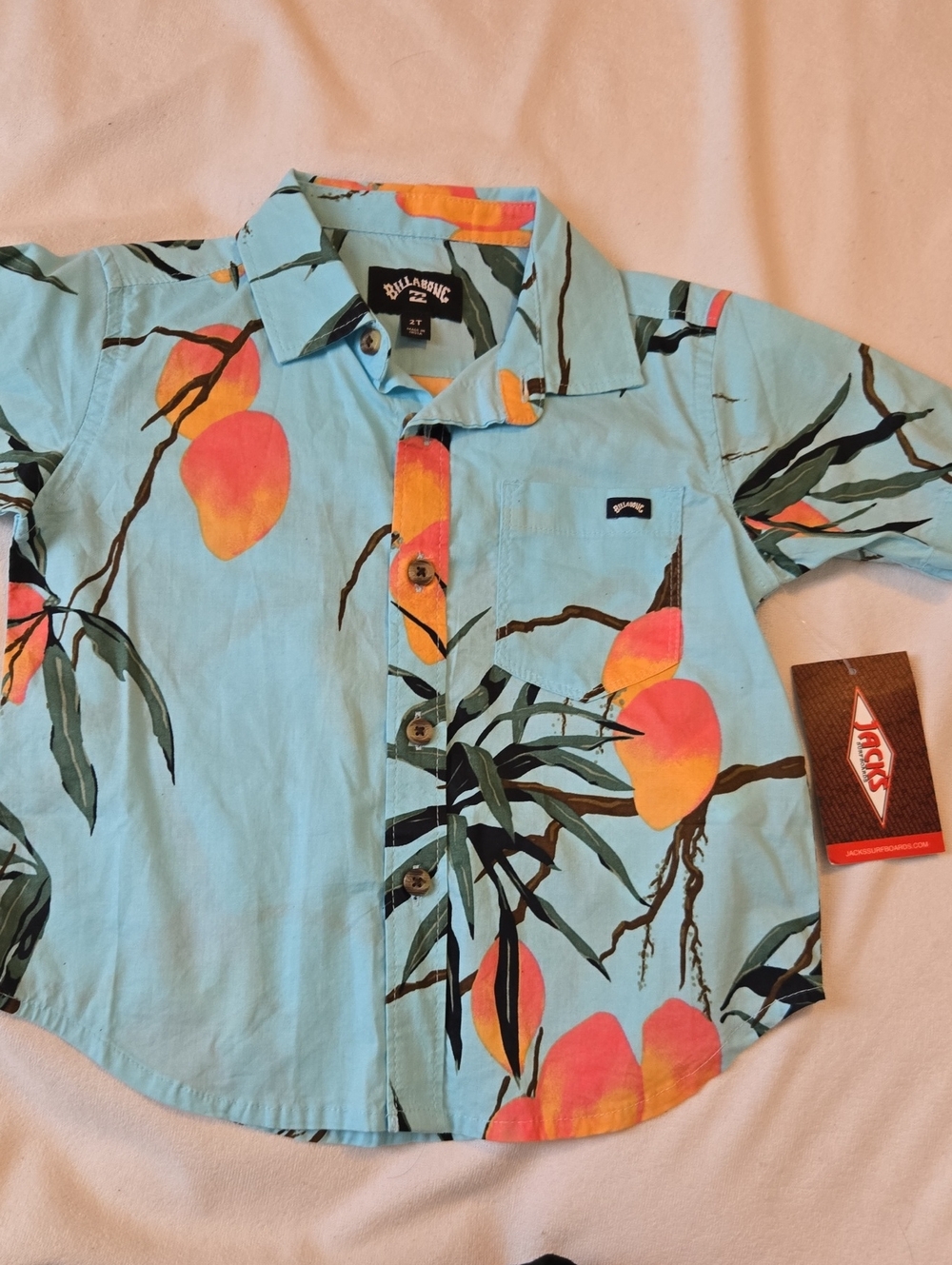 Billabong Kids Aqua Tropical Mango Button-Down Shirt